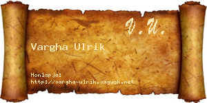 Vargha Ulrik névjegykártya